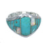 Turquoise And Opal Inlay Genuine Sterling Silver Ring Size 5-1/4 RX61791